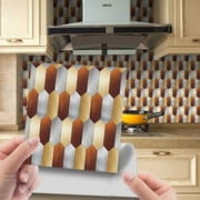 Prime SHISHIan 3D Bright Film Coated 24Pcs Ceramic Tile Pasted Kitchen Stove Self Adhesive Decorative Wallpaper Brown,Christmas Decorations,Wallpaper Peel And Stick,Peel And Stick Backsplash